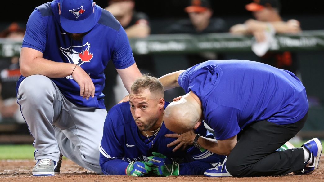 GRAPHIC: Blue Jays’ George Springer DROPS After Taking Ball to the Head